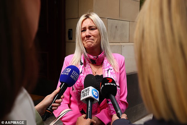 Ellie Price's mother Tracey Gangell fought back tears as she faced the media after Barbaro was sentenced for her daughter's murder.