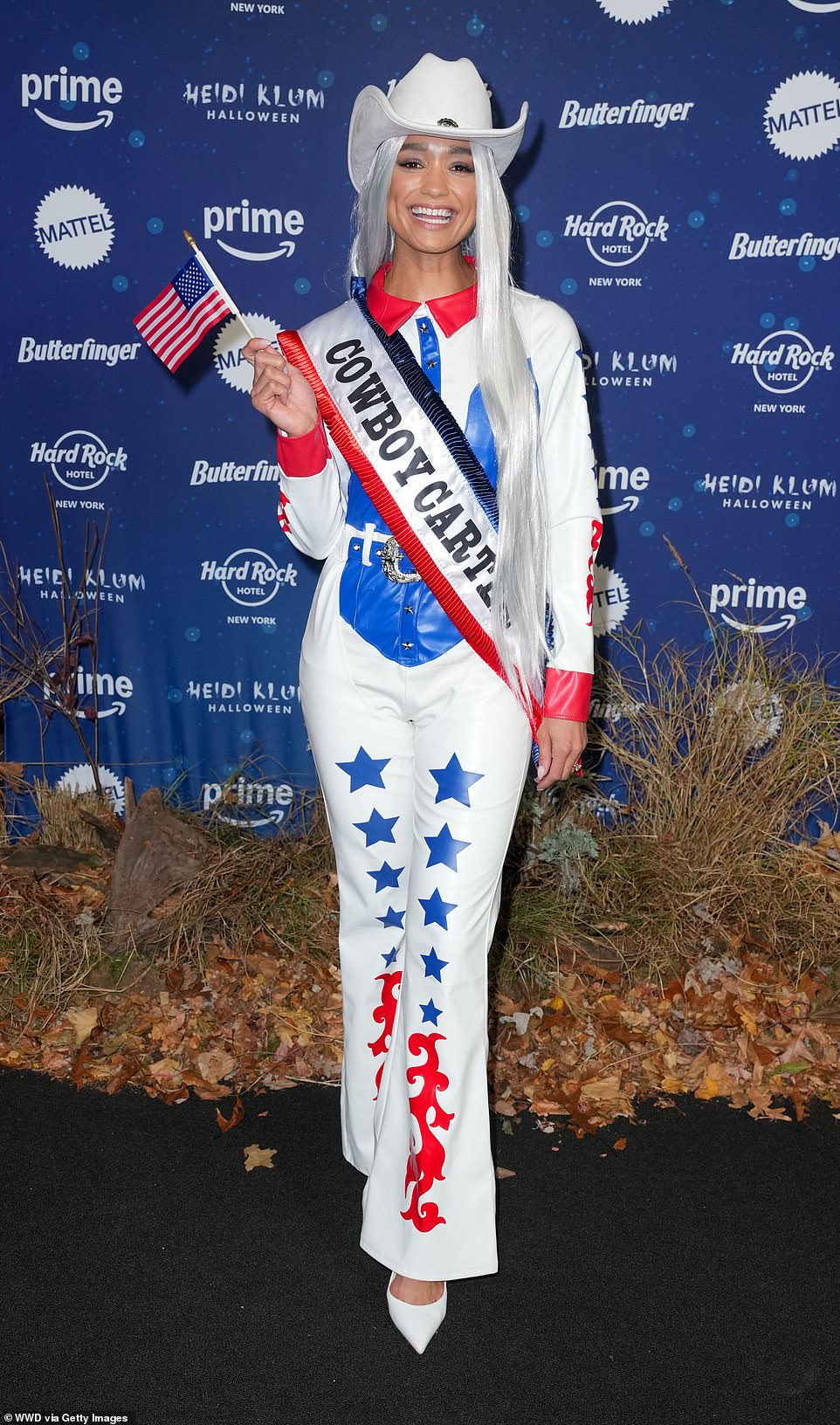 For Rachel Smith's look, the TV host, 39, dressed in Beyoncé's iconic look on the cover of her Cowboy Carter album.