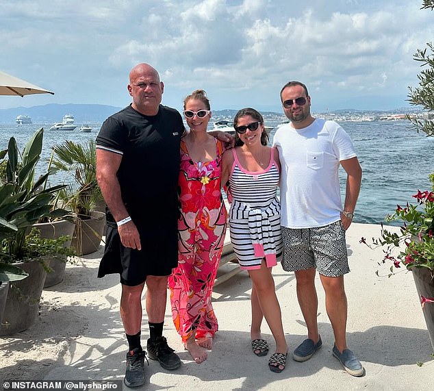 Bilfeld popped the question during a glamorous vacation in Spain, accompanied by his ex's family; Gary, Jill, Ally and Jordan seen in August 2024