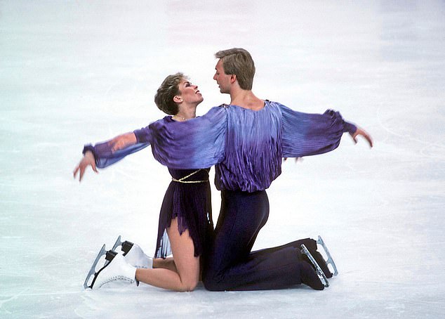 Torvill and Dean scored the highest ever score in a single performance with their now famous routine (pictured) after receiving 12 perfect sixes and a standing ovation.