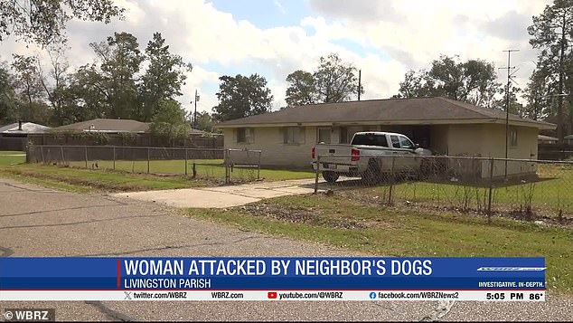 The unidentified woman was walking down her driveway on Randall Avenue in Livingston Parish on Tuesday when she fell.