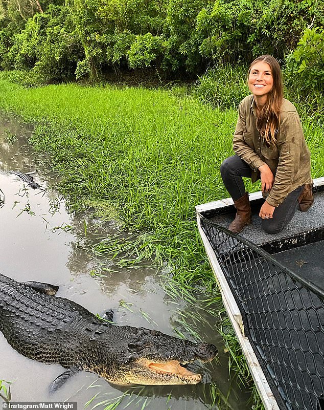 Kaia Wright is the glamorous mother of two, social media influencer who combines crocodile wrestling with beauty tips and has her own 5.5 meter pet crocodile called Tripod.