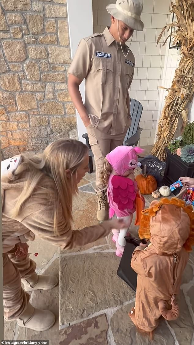 The Kansas City Chiefs' star quarterback played the role of a zookeeper dressed in a tan uniform with the word 