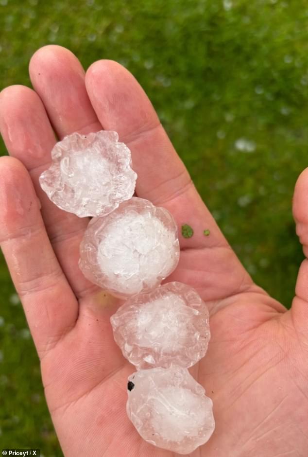 Huge hailstones hit parts of southeast Queensland on Friday