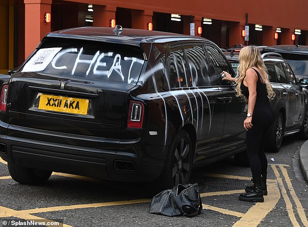 Aisleyne was photographed wearing a black vest with tights and chunky combat boots for the stunt, along with a pair of dark sunglasses.