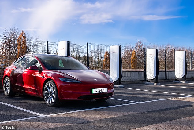 This is the facelifted version of the Tesla Model 3, which is now available in the UK with prices starting at £39,990. The long range version costs £49,990