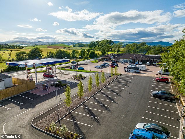 This is Tesla's first 'Remote Test Drive' location in the UK, in Perth, Scotland. Not only is there no showroom, there are no salespeople, but customers receive a guided tour of the car on their phone and then drive it out unaccompanied.