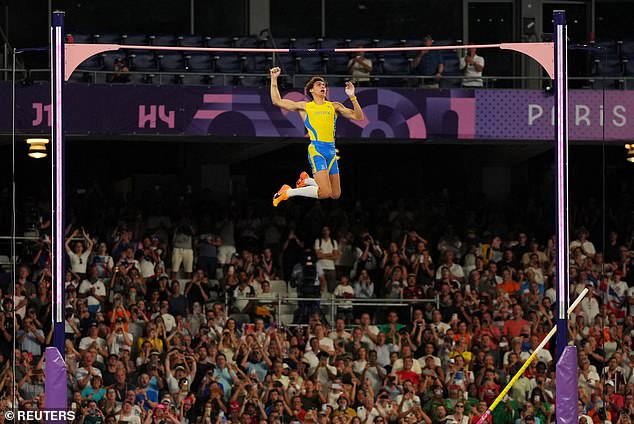 The Swedish star provided one of the moments of the Games by breaking his own world record