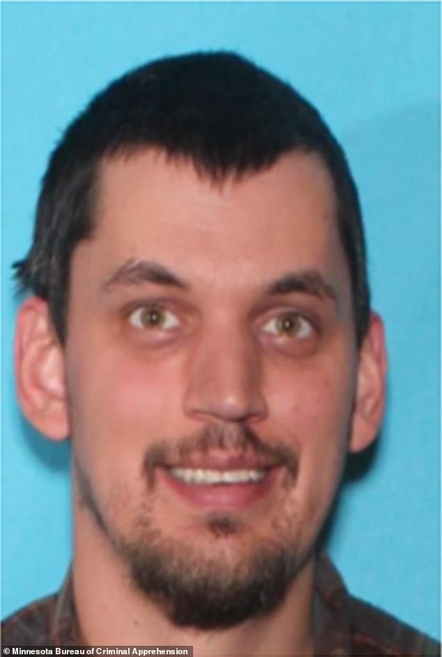 In a request for assistance shared on social media, the Minnesota Bureau of Criminal Apprehension said Aanerud, seen here, is suspected of killing a man before kidnapping him.