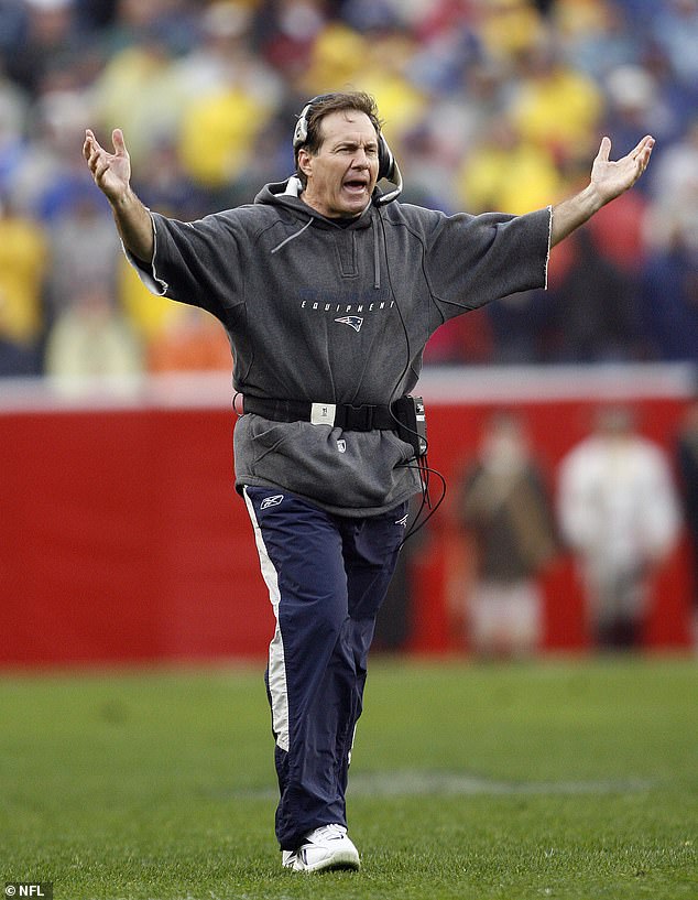 Belichick, seen in 2006, was known for his extremely casual fashion on the sidelines.