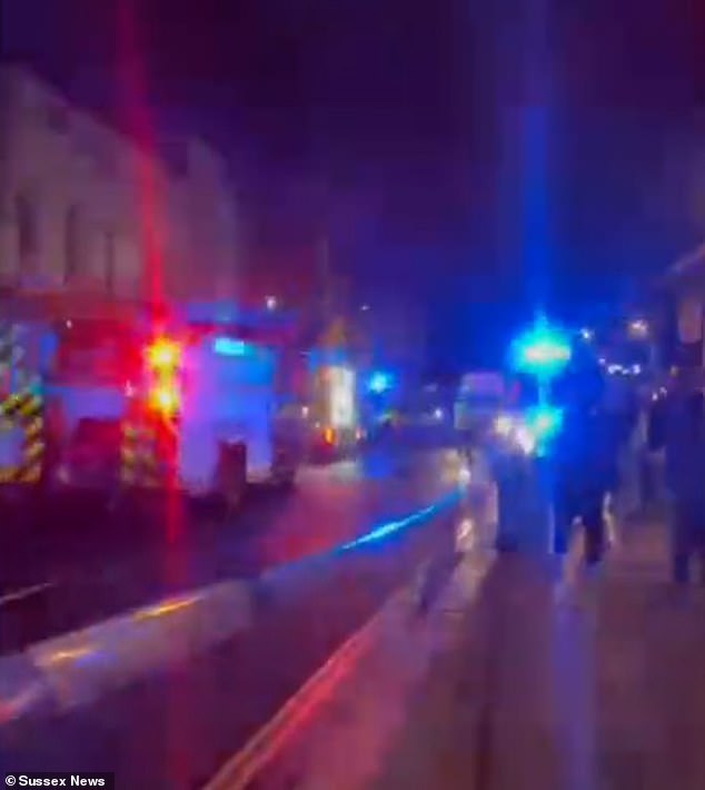 Images shared online show commotion outside the restaurant with lights blaring from emergency vehicles.