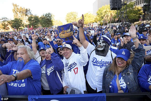 Friday's parade began around 11 a.m. in Los Angeles and will end at Dodger Stadium.