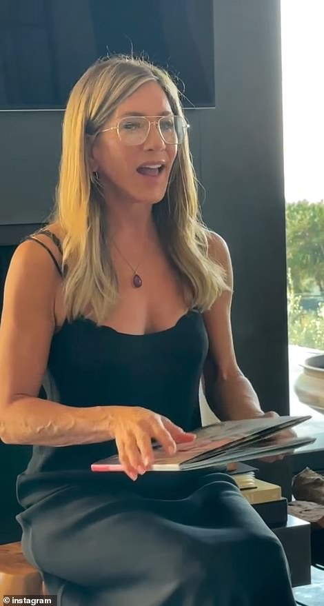 Aniston gave fans a rare closer look inside her luxurious rooms earlier this month in an adorable Instagram video of the actress reading her new children's book to her pets.