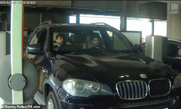 CCTV footage captured a car arriving at Heathrow's short-stay car park with Urfan in the driver's seat.