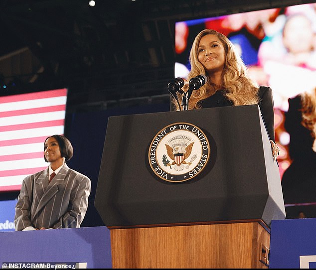 Beyoncé caused a stir with an impassioned speech at Kamala Harris' rally in her hometown of Houston, Texas, on Friday night.