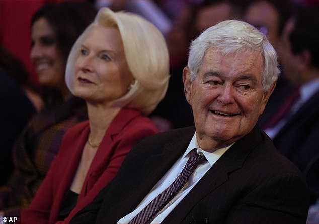 Newt Gingrich and his wife Callista photographed at the Republican campaign rally in New York City on October 27.