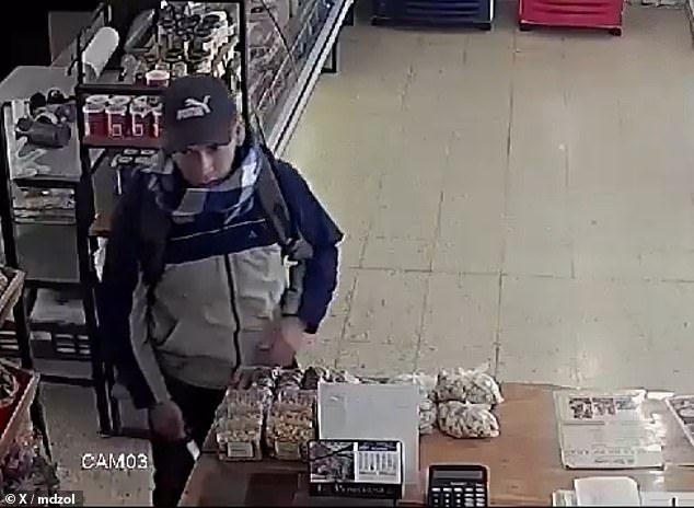 The suspect stared at deli workers while holding a knife in the botched robbery attempt.