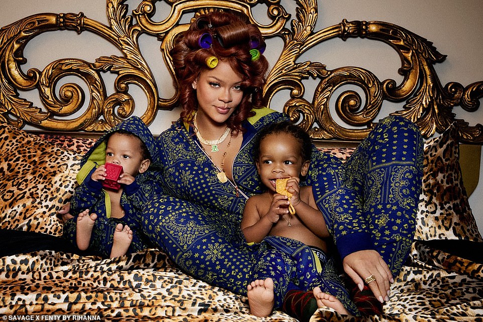 Rihanna and her kids in a wild X Fenty by Rihanna ad on Thursday