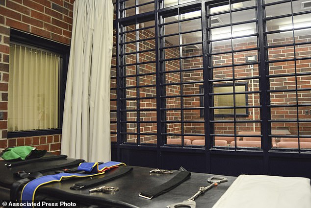 This undated photo provided by the South Carolina Department of Corrections shows the execution room at Broad River Correctional Institution in Columbia, S.C. (South Carolina Department of Corrections via AP)