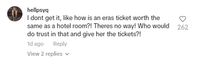 'I don't understand, how is an Eras ticket worth the same as a hotel room?! There's no way!' one woman asked, as Eras tickets in New Orleans cost more than $1,200 for the cheapest seat.