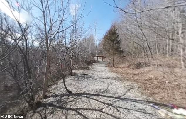 The trail in Delphi, Indiana, where Abby Williams, 13, and Libby German, 14, were murdered on February 13, 2017.