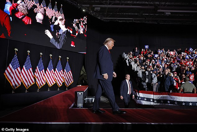 Four days before Election Day, Trump appeared at Macomb Community College, Michigan