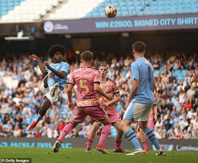 Jaden was pictured shooting against Leeds in the FA Youth Cup final in May