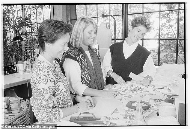 Esprit executive Susie Tompkins (far right) works with designers Karen Johnson and Doreen Chen in the 1980s.