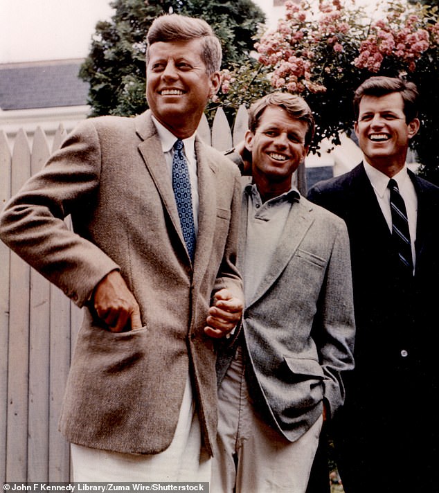 John, Robert and Teddy Kennedy. Kennedy later jokes that the boys 'got their way all the time'