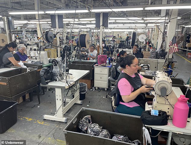 Union workers sew Harris Walz hats at New Jersey factory