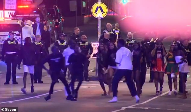 A violent fight broke out after the fatal shooting in Melbourne's north.