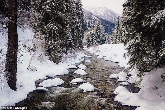 While visiting an abandoned train tunnel in Stevens Pass in Washington State's Cascade Mountains, Chris says he experienced some ghostly happenings that made his blood run cold (pictured, Old Train Tunnel).