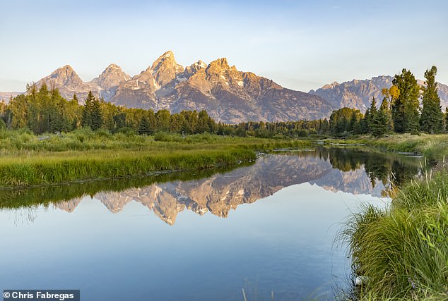 While hiking alone in Grand Teton National Park (pictured), Chris encountered a bear and feared for his life.