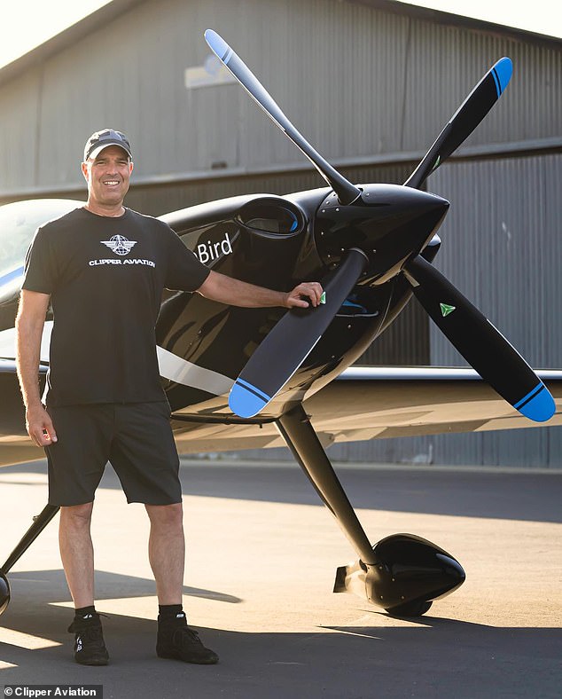 Edan Shalev photographed with his GB1 GameBird aircraft. Shalev died on July 4 after his plane nosedived into shallow waters in the Palisades Reservoir.