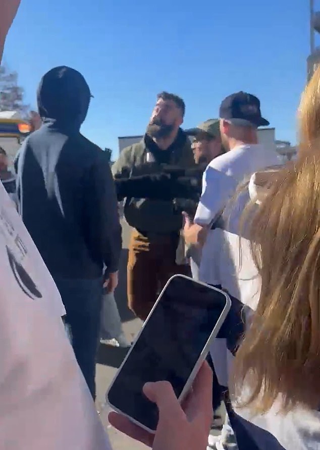 Kelce then walked away with the guy's phone before asking him, 'Who the fuck is he now?'