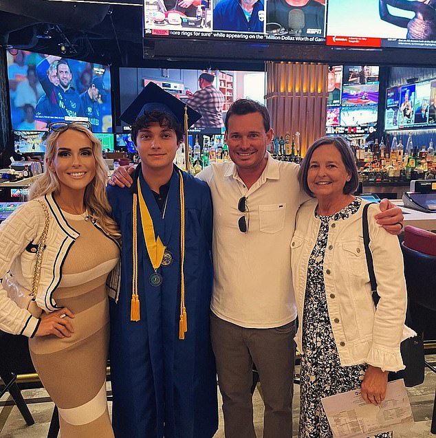 Schmidt's heartbroken father (third from left) paid a devastating tribute to his son on Saturday.