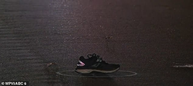 The unidentified victim was pronounced dead at the scene when she was hit so hard she was allegedly sent flying 200 feet into the street and both of her sneakers fell off.