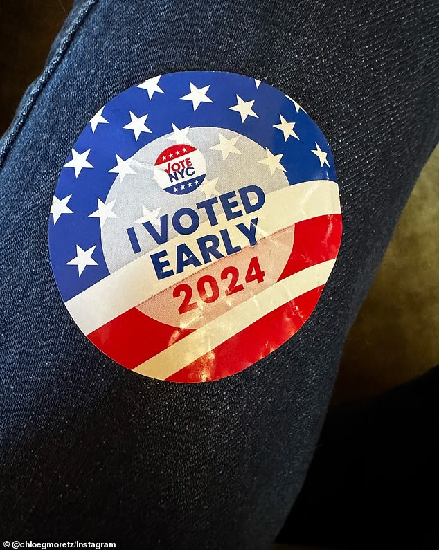 On Friday, the actress endorsed Kamala Harris when she took to Instagram to share a photo of her sticker after voting early in New York City and shared an important message in her caption.