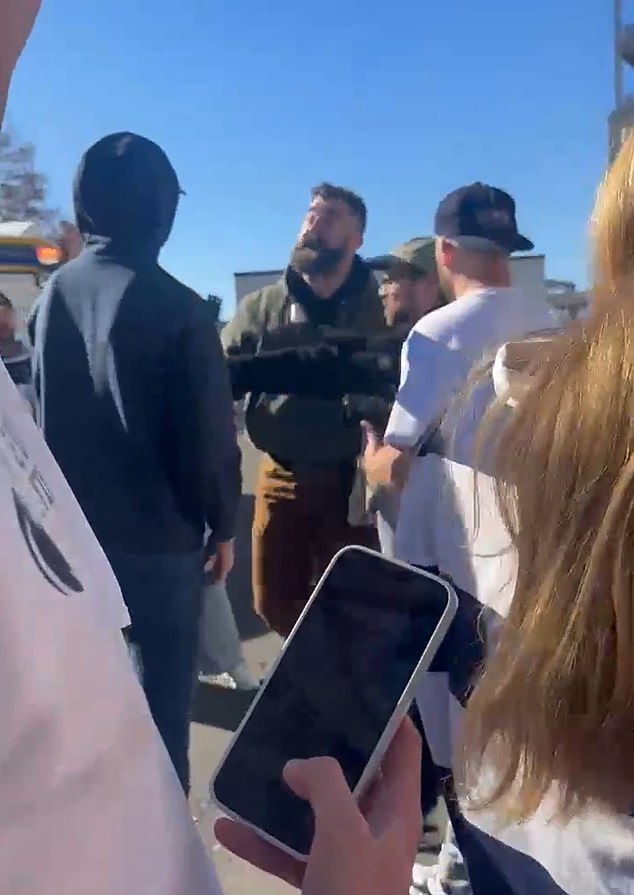 Kelce then walked away with the guy's phone before asking him, 'Who the fuck is he now?'