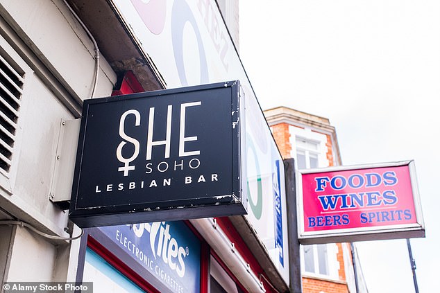 SHE Soho Lesbian Bar in Soho, a very popular lesbian bar in London. Many of London's gay bars are clustered around Soho, the traditional centre.