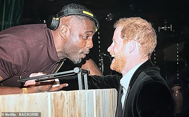 The versatile Idris Elba, 52, was the DJ at the wedding of Prince Harry (right) and Meghan Markle.