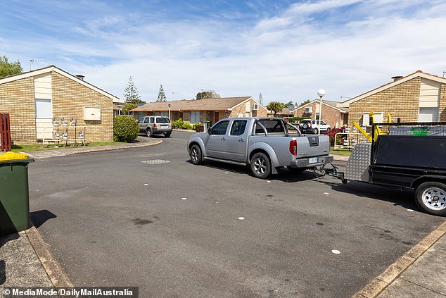 Pictured: The parking space where Jacinta King and Jamie McCulloch had sex in a parked car, with Sue McCulloch in front.