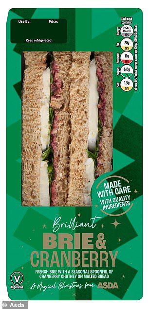 The Good Housekeeping-approved vegetarian brie and cranberry festive sandwich of 2024, priced at £2.50