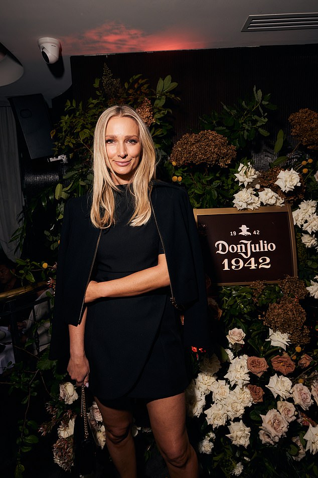 Anna Heinrich was also present and looked elegant in a black mini dress and a black bolero-style jacket draped over her shoulders. The Bachelor star, 37, showed off her blonde locks and opted for natural makeup with nude lipstick. in the photo