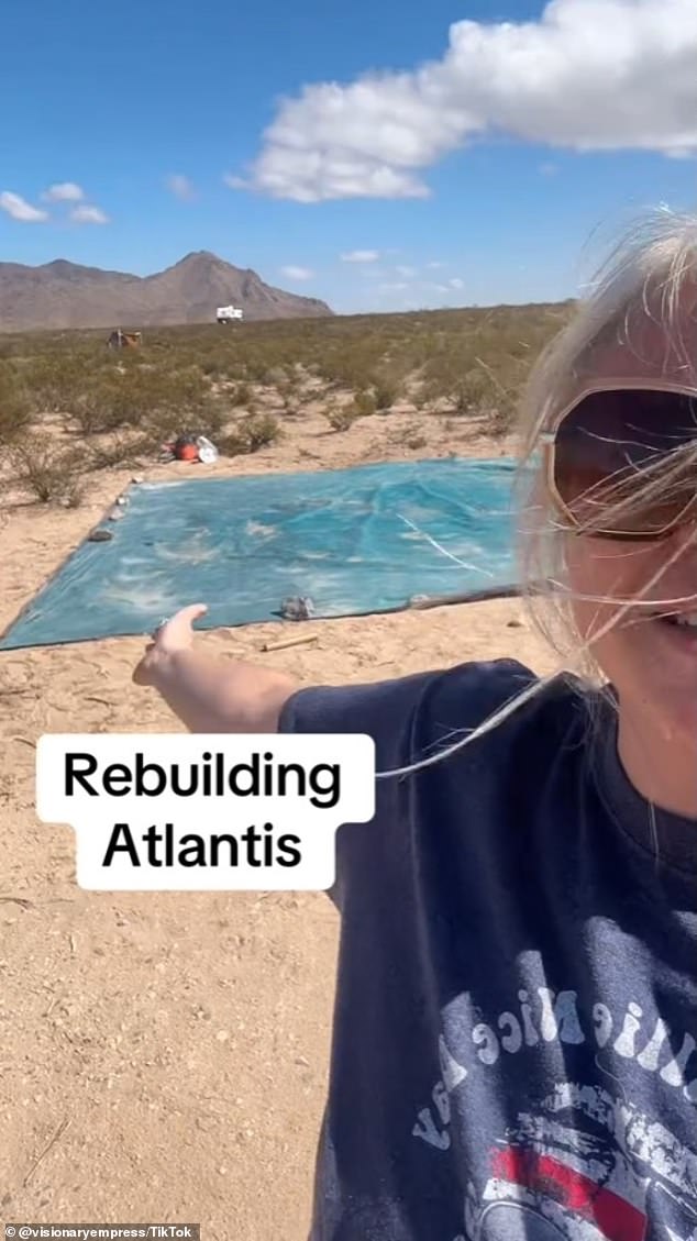 She revealed that she would live in a tent and eventually have a garden on the property, owned by a man who calls himself Rebuilding Atlantis on the platform. She also enjoyed her view of the mountains.