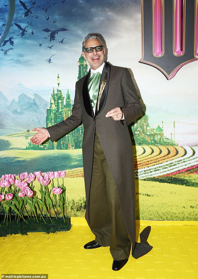 Jeff Goldblum brought his signature quirky elegance to the premiere, wearing a unique ensemble that perfectly captured his fun sense of style.