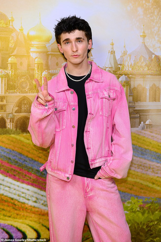 Sydney-based comedian Ash Magic opted for a matching pink denim ensemble.