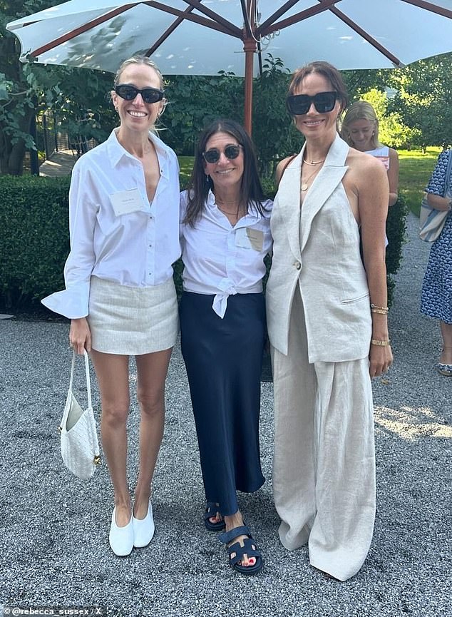 Misha (left) and Meghan still get along and posed for a photo alongside Bobbi Brown while attending the G9 Ventures Summer Summit in July.