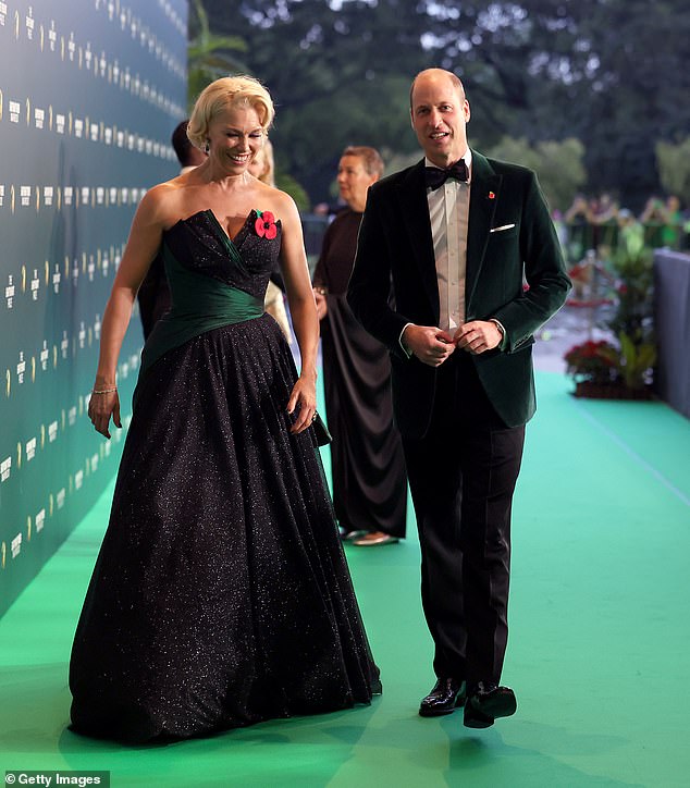 The prince was pictured with Hannah Waddingham, who attended last year's ceremony.