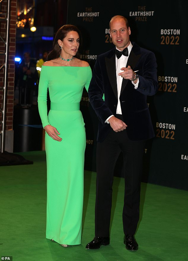 Prince William and Kate at the 2022 Earthshot Prize award ceremony in Boston, Massachusetts, on December 2 of that year.